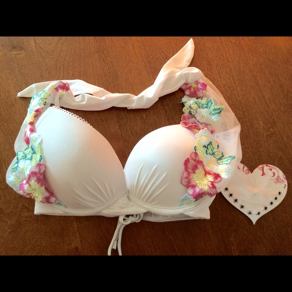 Beach Bunny Swimwear Floral Halter Bikini Top - M